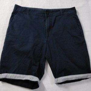 Guess Man Chino Shorts Size 32 Navy Contrasting Hems 009